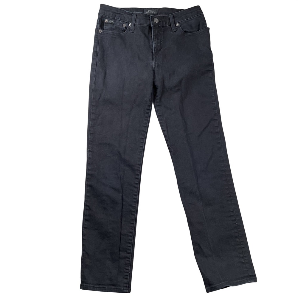 Polo Ralph Lauren Black Denim Jeans Kids Size 14 Stretch Classic‎ 5 Pocket